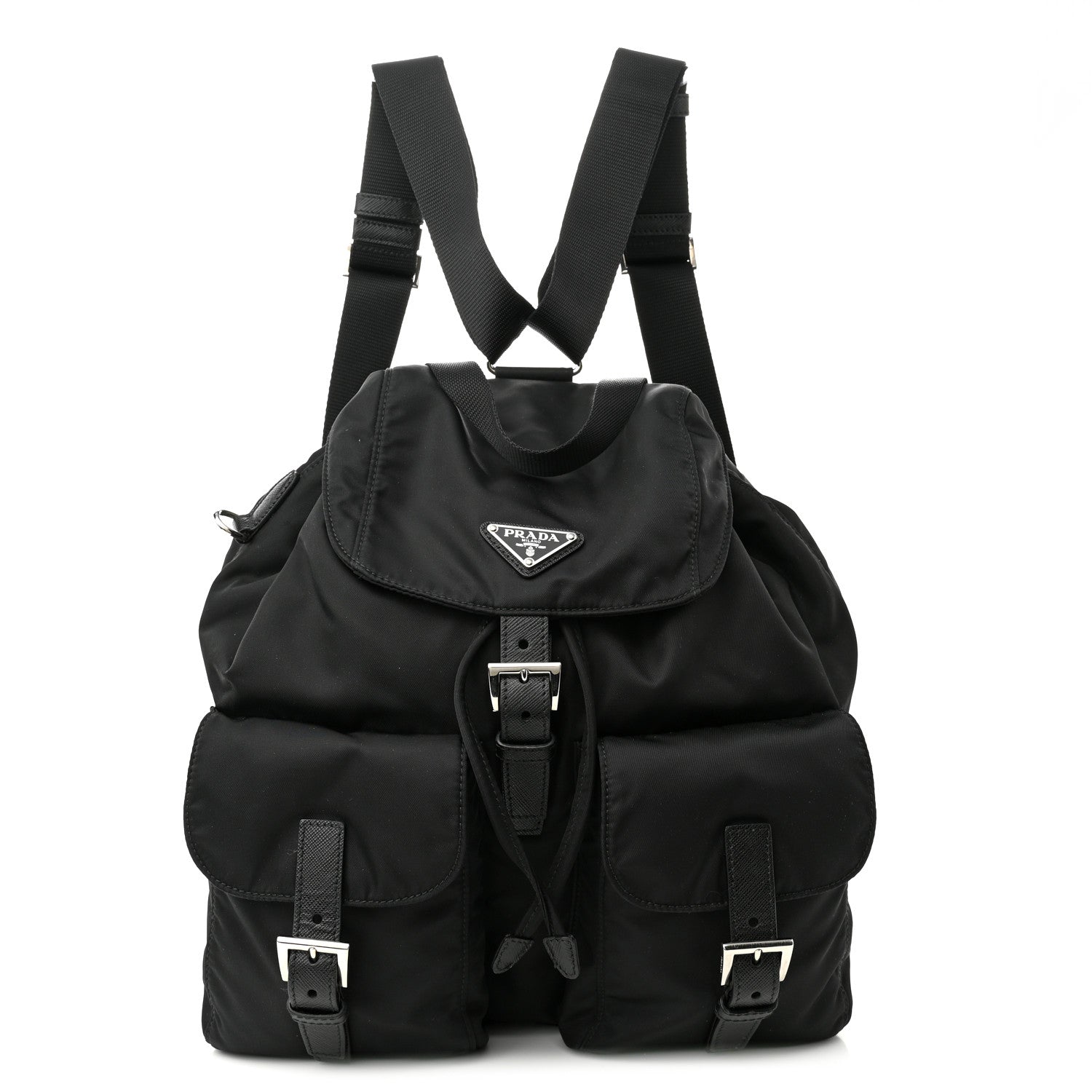Prada Tessuto Nylon Saffiano Medium Backpack Black 3 of 10