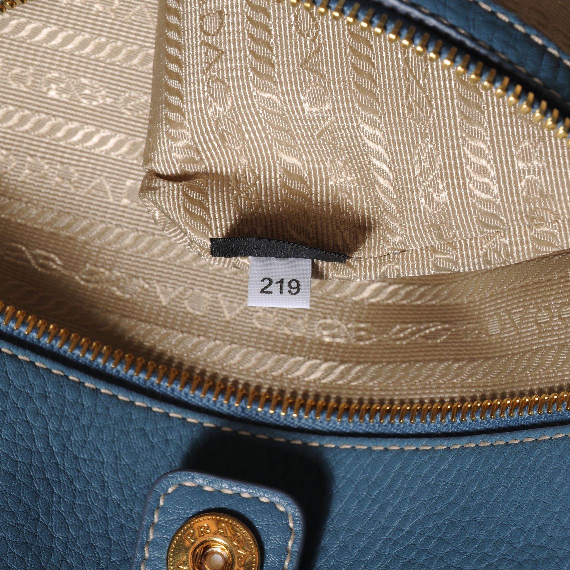 Prada Vitello Daino Shopping Tote Marine 8 of 10