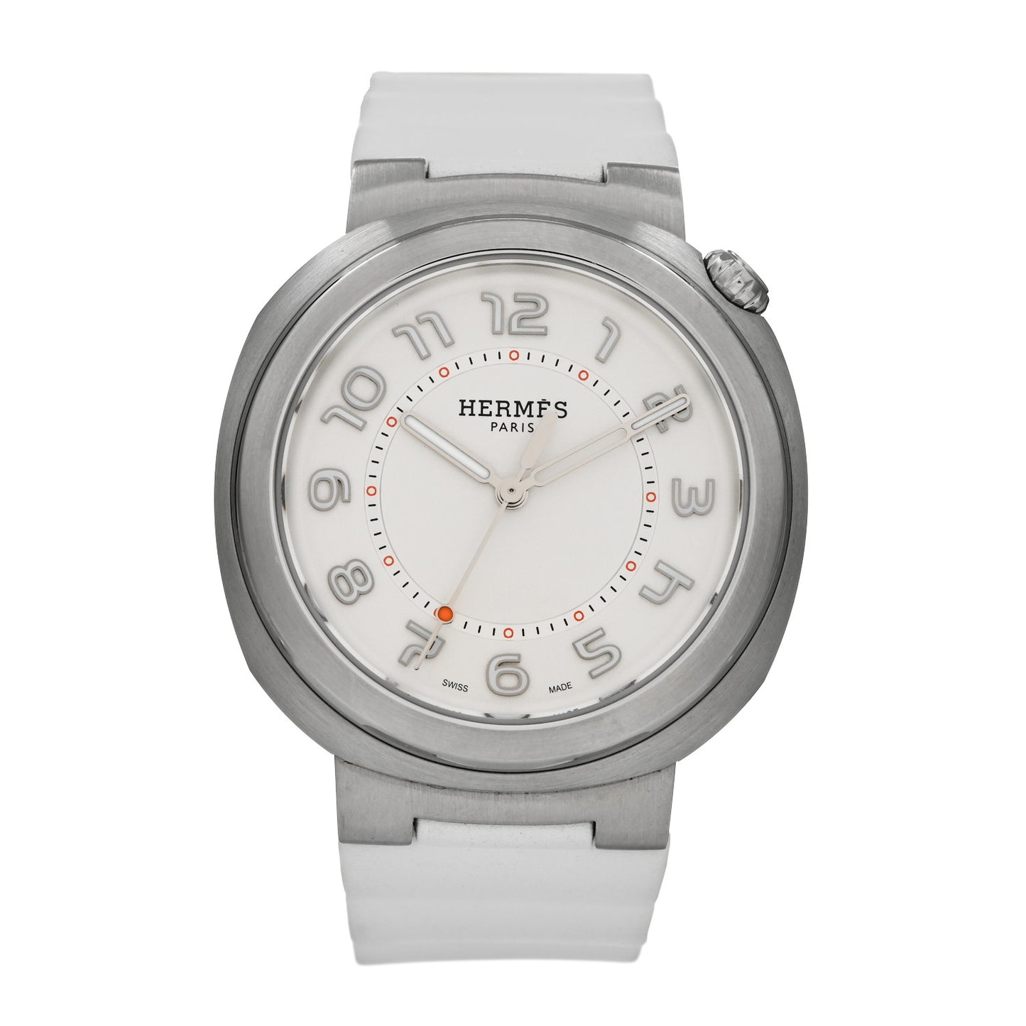 Stainless Steel Rubber 36mm Cut Automatic Watch Blanc