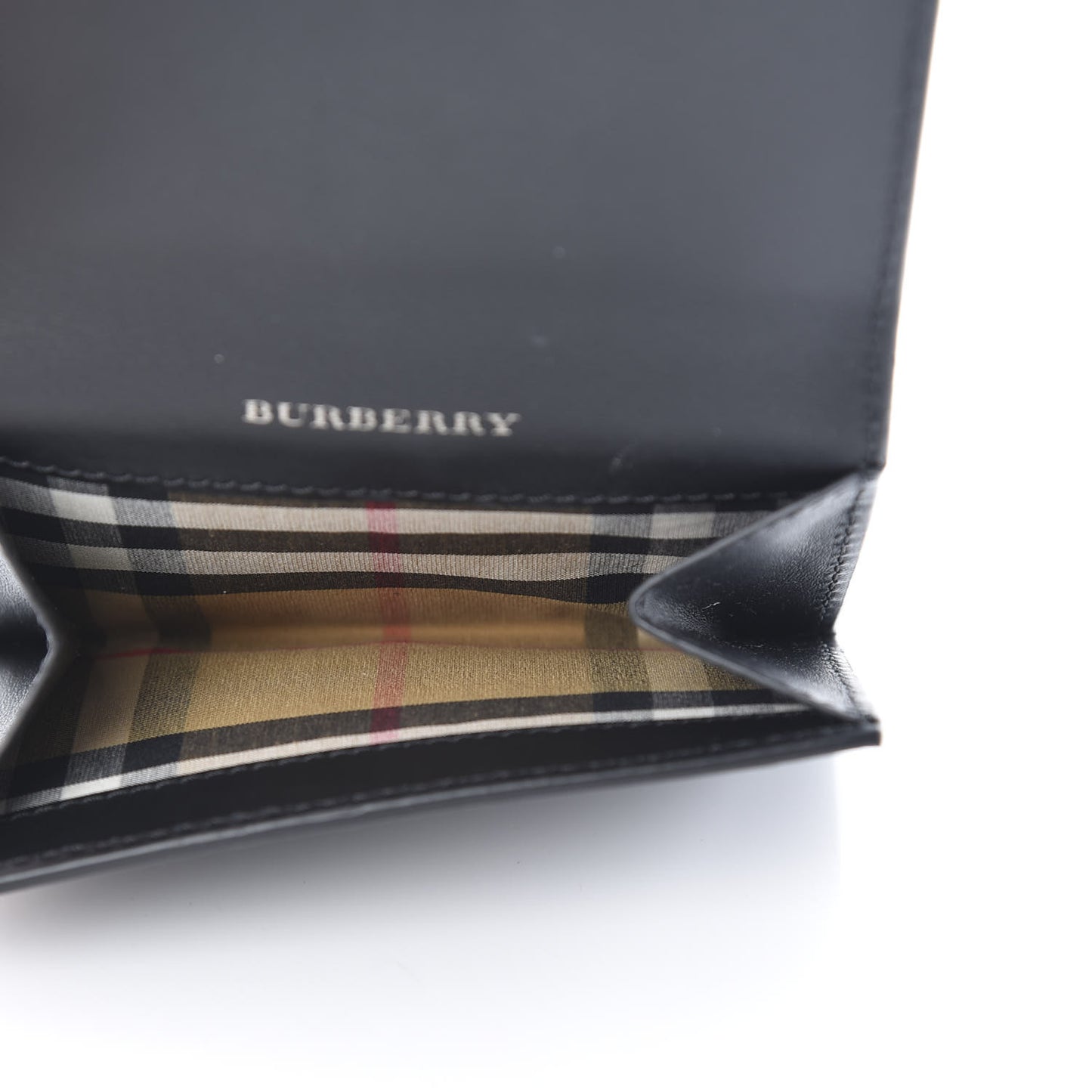 Calfskin Perforated Compact Wallet Black