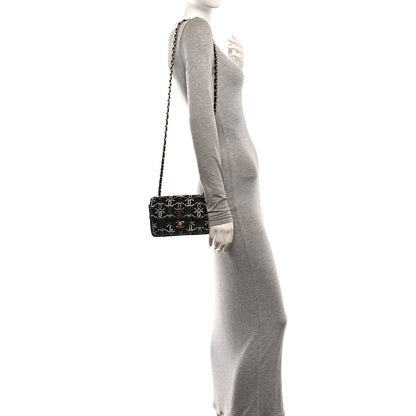 Chanel Velvet Crystal Mini Rectangular Flap Black 2 of 10