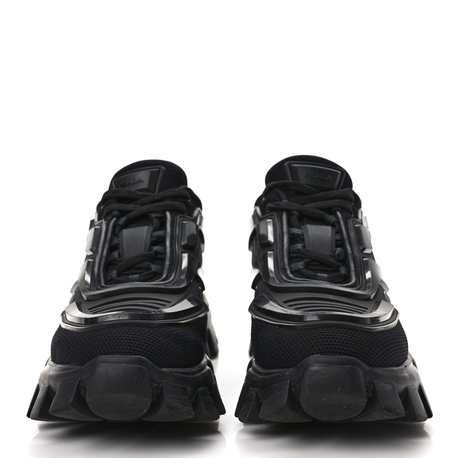 Prada Rubber Technical Knit Fabric Cloudbust Thunder Sneakers 37 Black 2 of 10