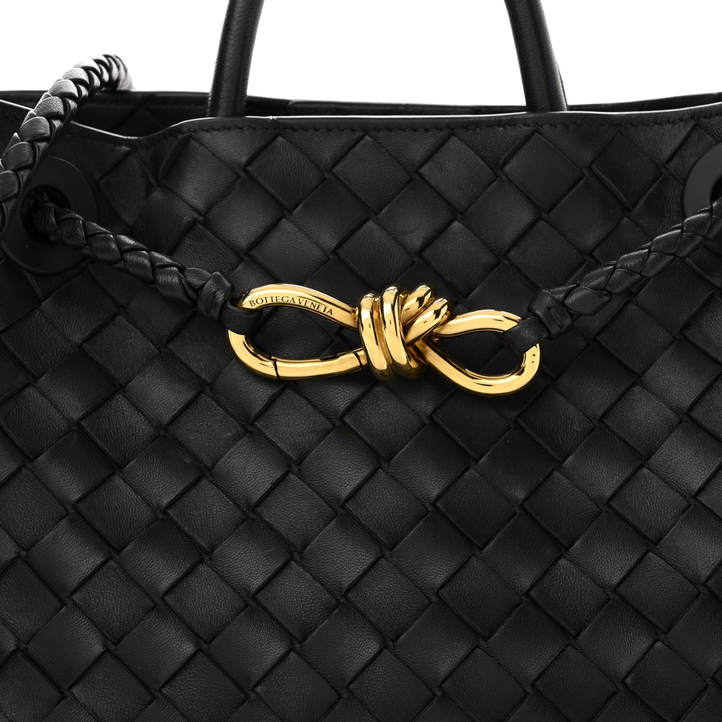Nappa Intrecciato Small Andiamo Shoulder Bag Black