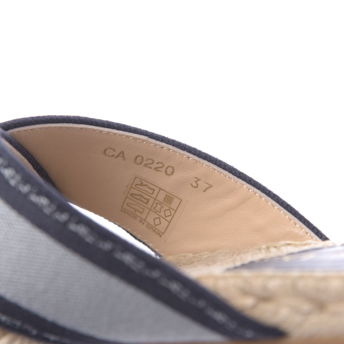 Canvas Embroidered Granville Espadrille Crisscross Flat Slide Sandals 37 Denim