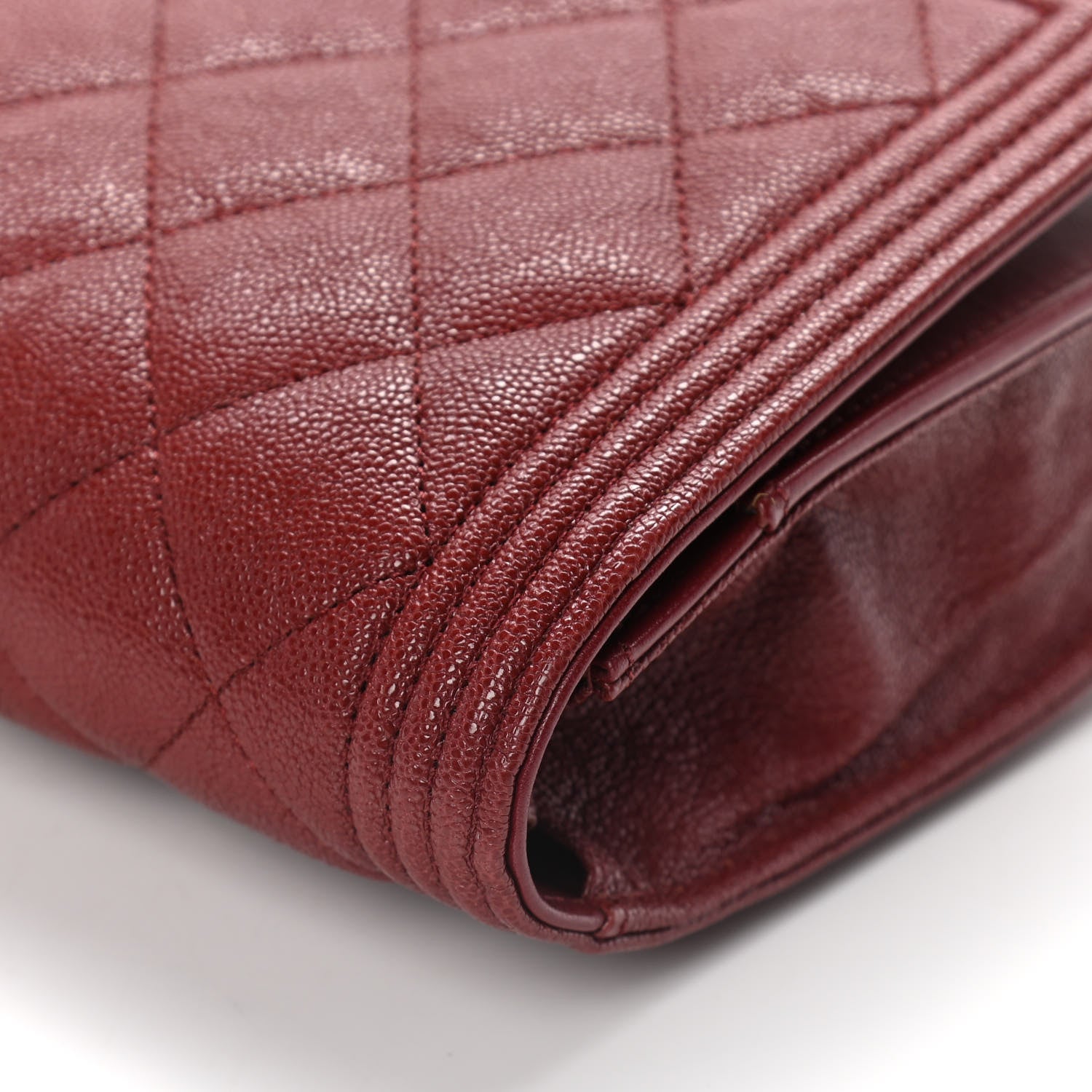 Chanel Caviar Quilted Boy Wallet On Chain WOC Red 11 of 16