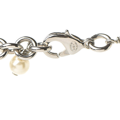 Chanel Crystal Pearl CC Long Necklace Silver 4 of 4