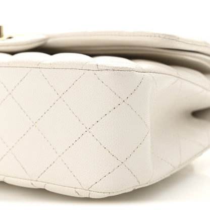 Chanel Caviar Quilted Medium Double Flap White 10 of 10