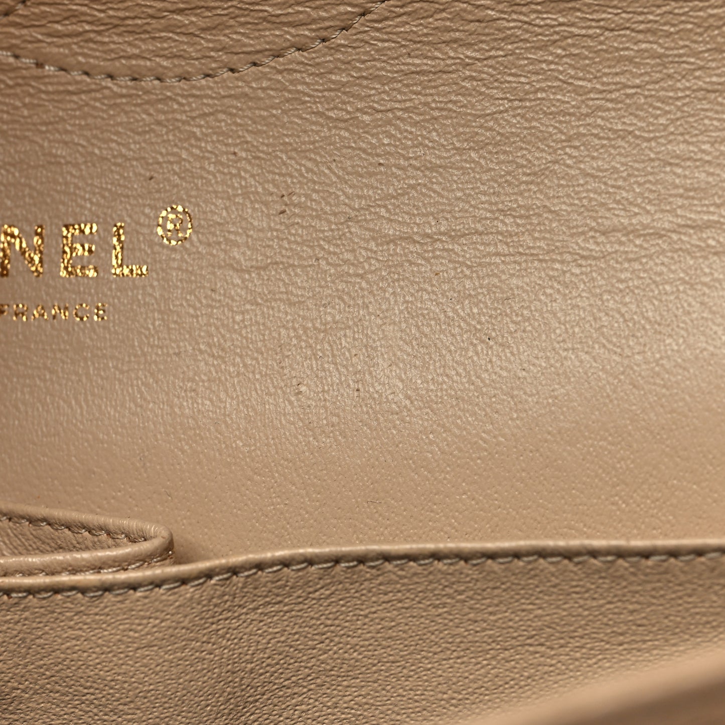 Caviar Quilted Jumbo Double Flap Beige