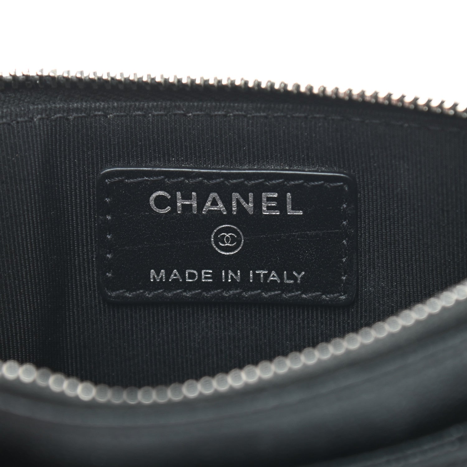 Chanel Iridescent Caviar Quilted Classic Zip Pouch Black 6 of 7