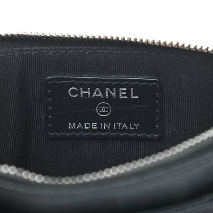 Chanel Iridescent Caviar Quilted Classic Zip Pouch Black 6 of 7