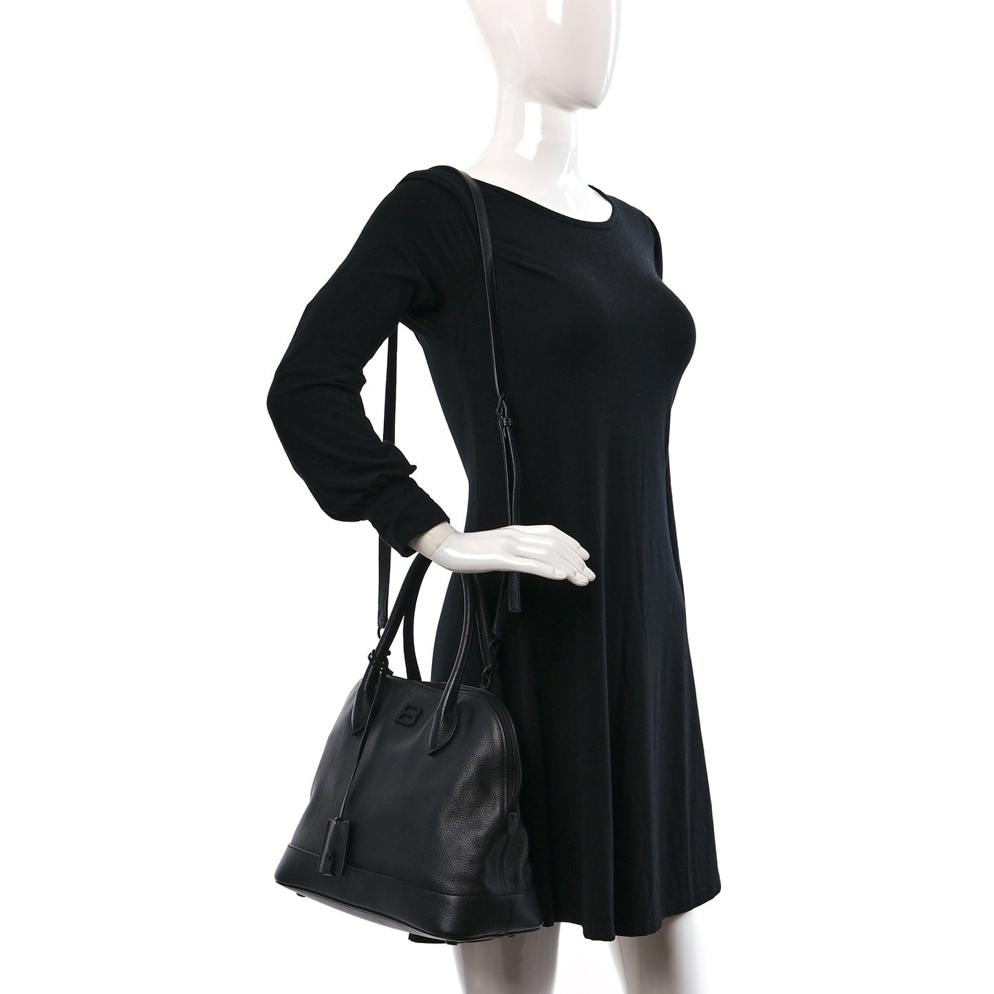 Supple Calfskin Ville Top Handle Bag Black