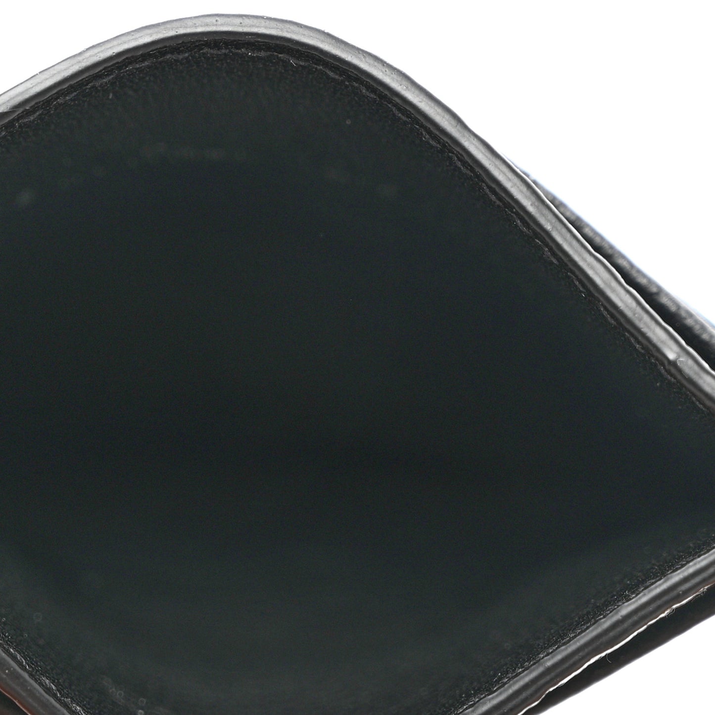 Grained Calfskin Oblique Card Holder Black