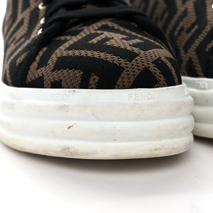 Fendi Fabric FF Micro-Perforated Rise Low Top Sneakers 36.5 Tobacco Black 10 of 14