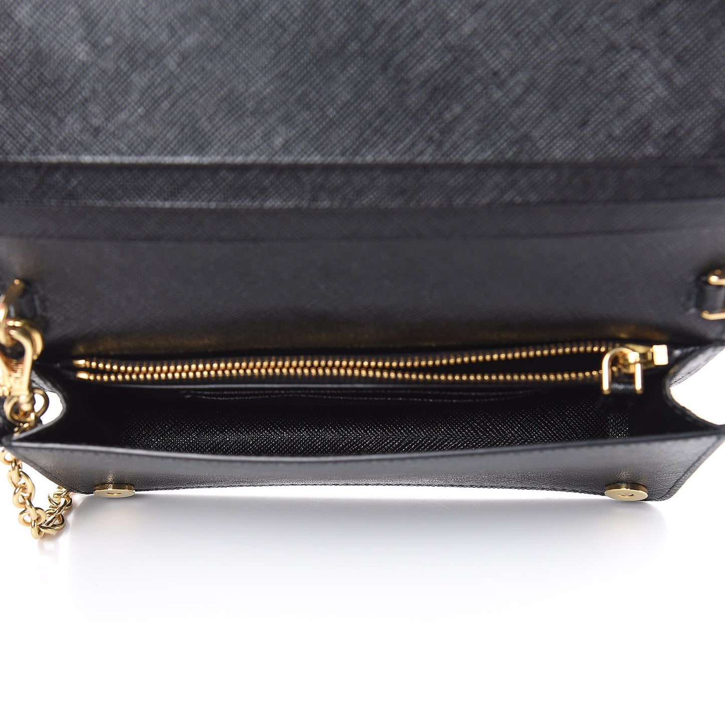 Saffiano Metal Phone Wristlet Crossbody Wallet Black