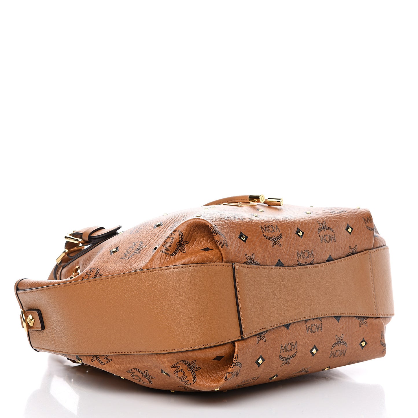 Visetos Studded Small Drawstring Shopper Cognac