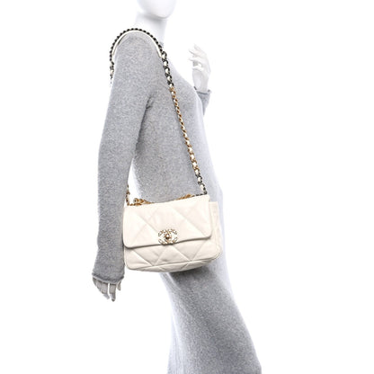 Chanel Lambskin Quilted Medium Chanel 19 Flap White 2 of 14