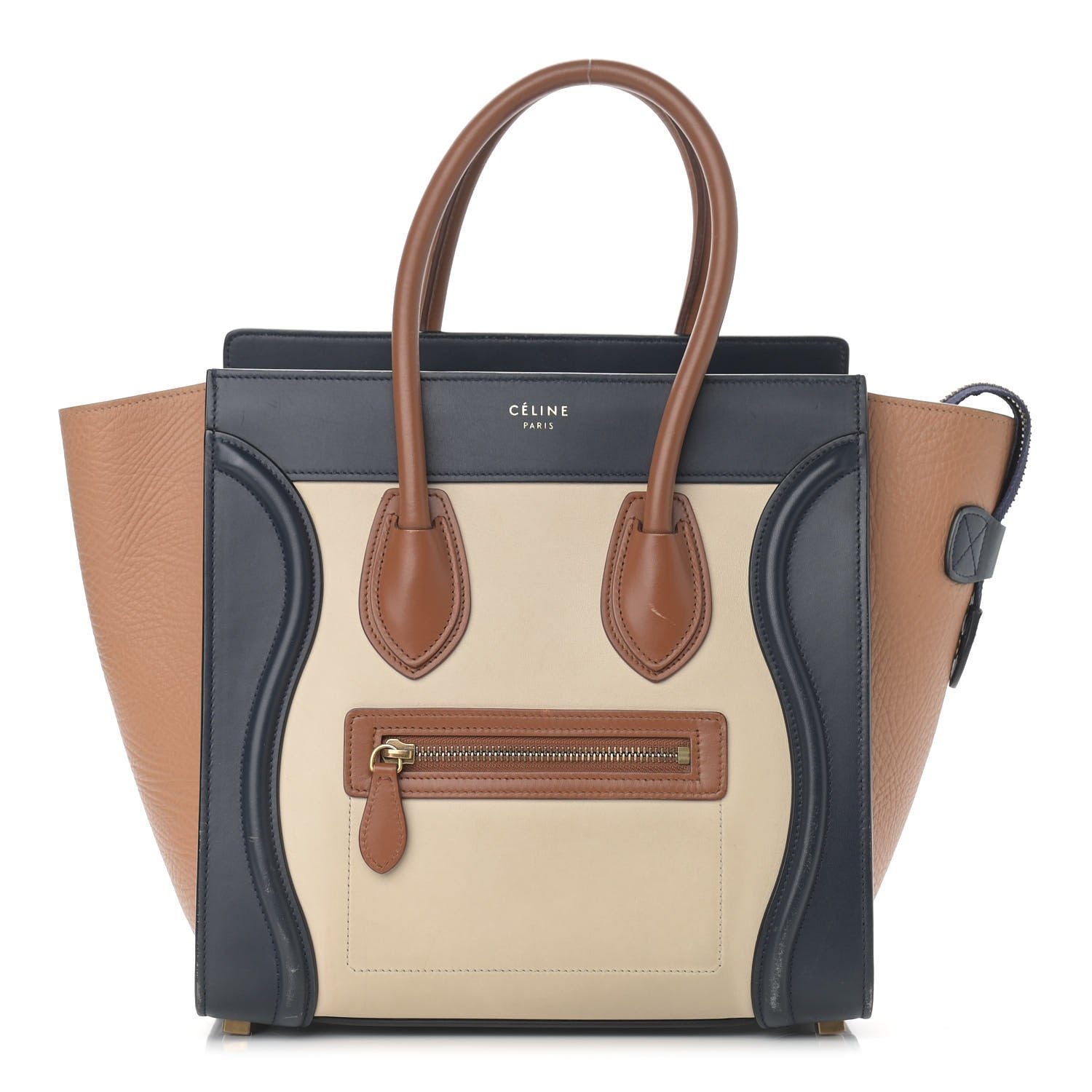 Celine Smooth Calfskin Bullhide Micro Tri-Color Luggage Brown 936469 ...