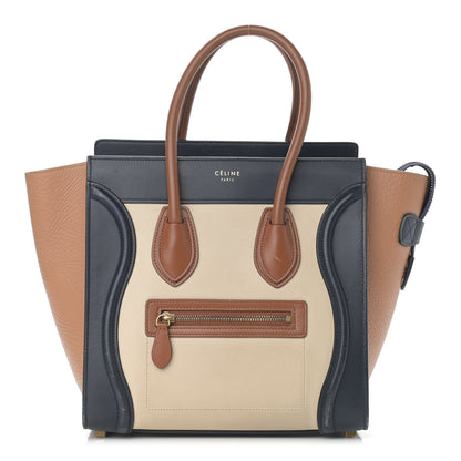 Celine Smooth Calfskin Bullhide Micro Tri-Color Luggage Brown 1 of 18