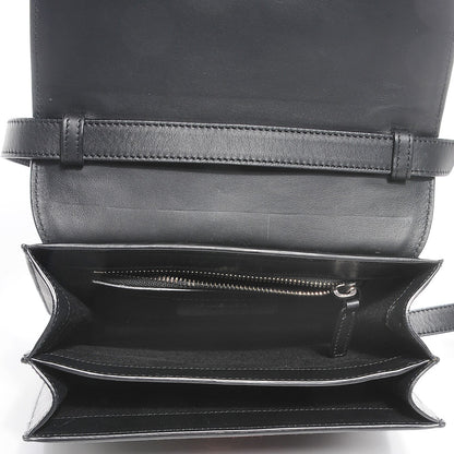 Givenchy Calf Hair Abstract Flower Shark Lock Medium Flap Bag Black 7 of 9