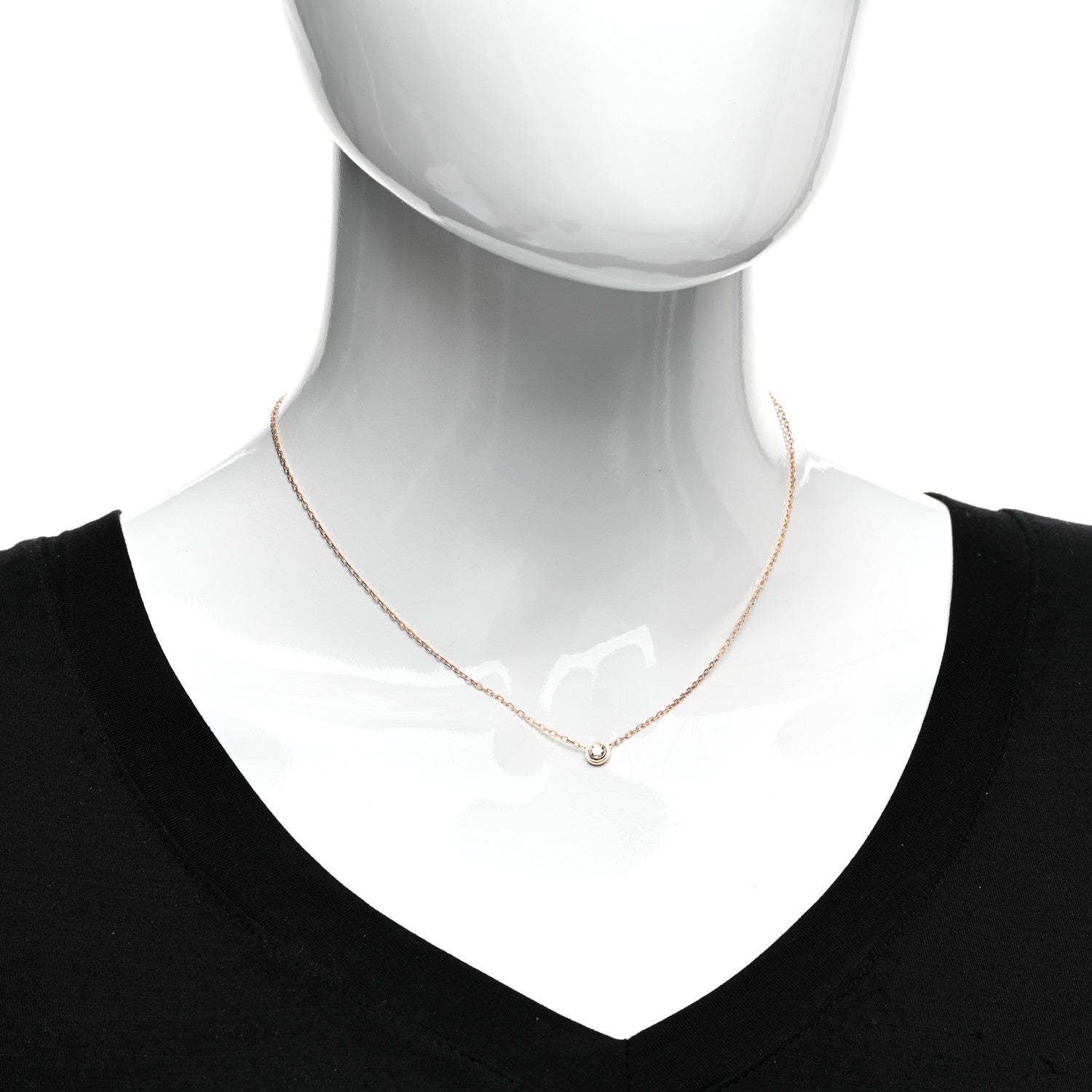 Cartier 18K Pink Gold Diamond LM D'Amour Pendant Necklace 2 of 5