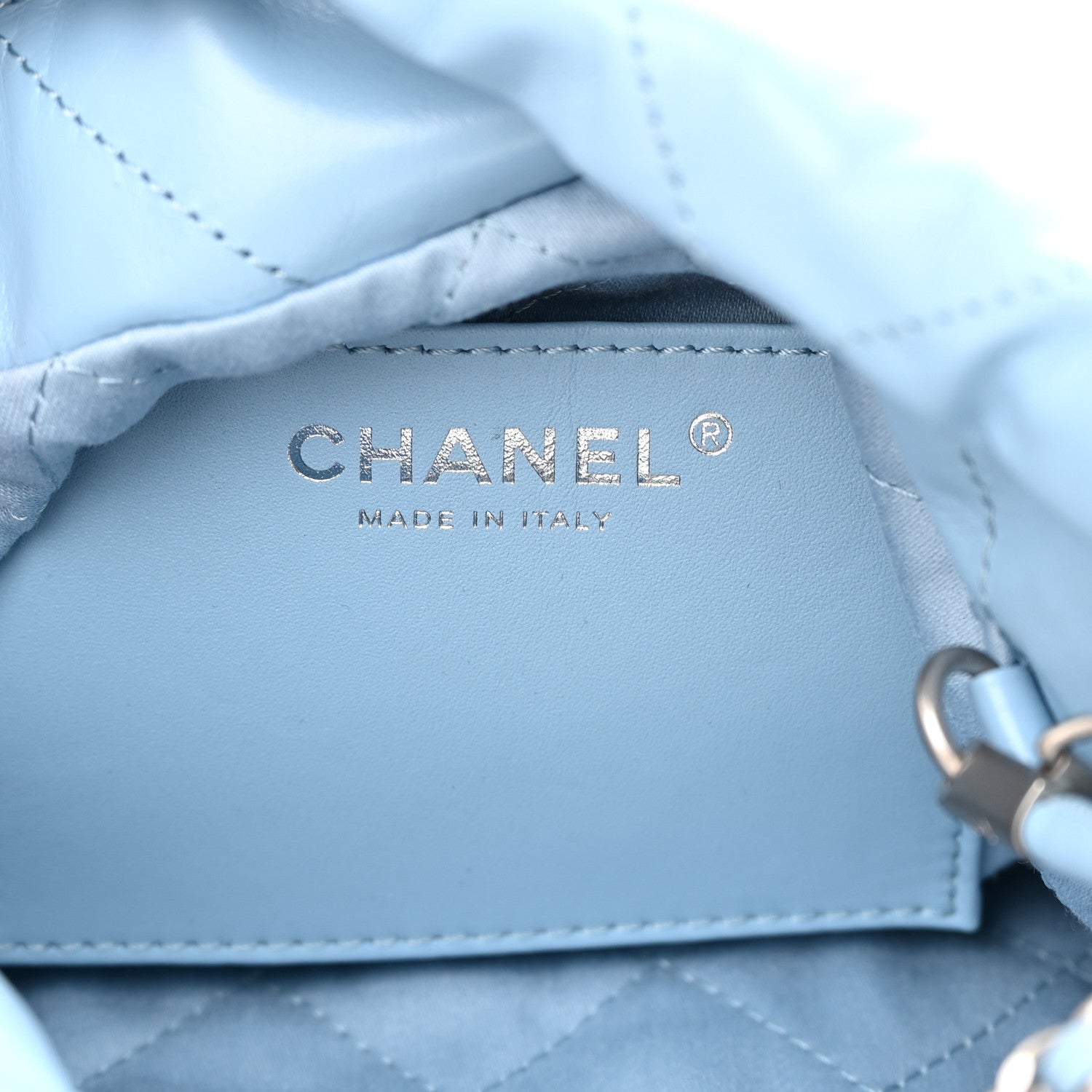 Chanel Shiny Calfskin Quilted Mini Chanel 22 Light Blue 6 of 10