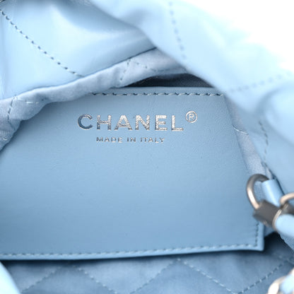 Chanel Shiny Calfskin Quilted Mini Chanel 22 Light Blue 6 of 10