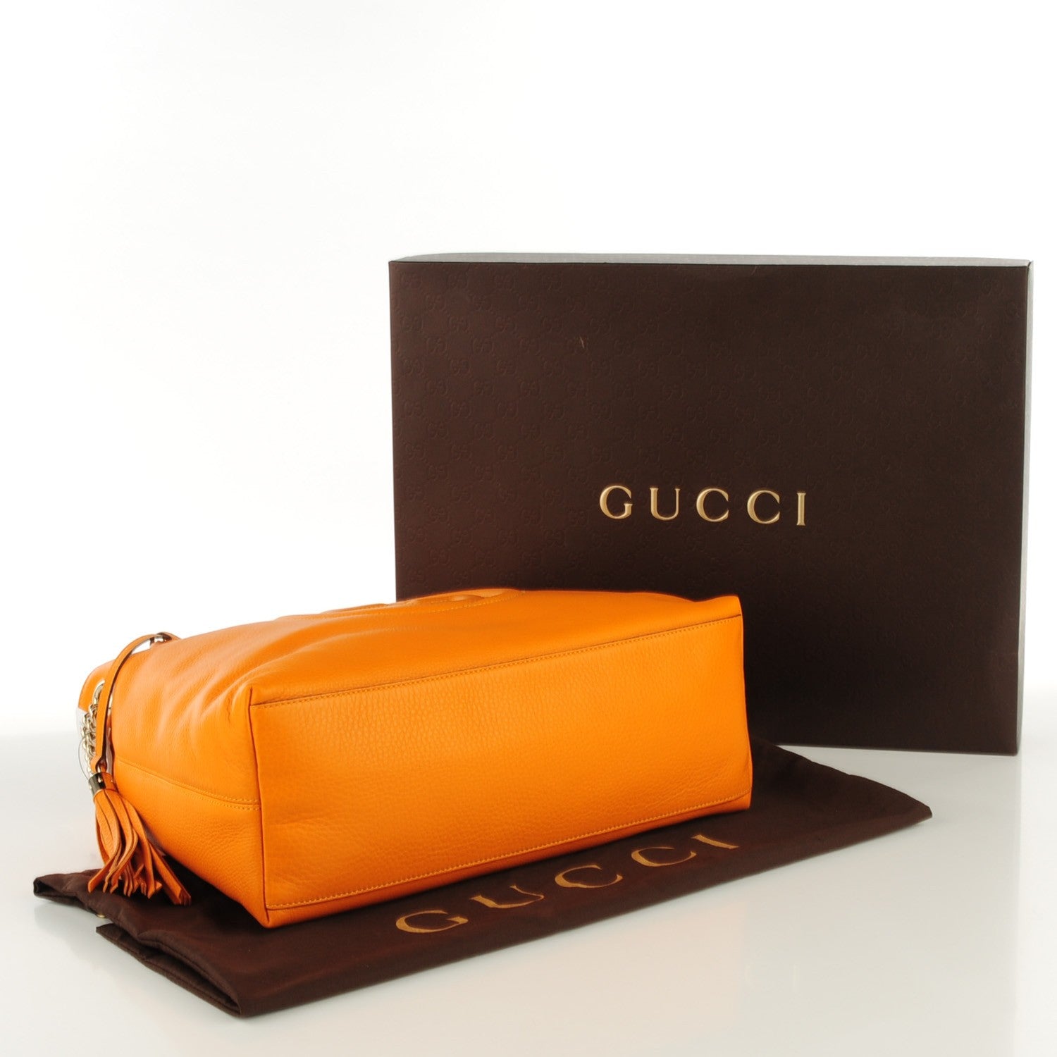 Gucci Pebbled Calfskin Medium Soho Chain Shoulder Bag Curcuma 4 of 7