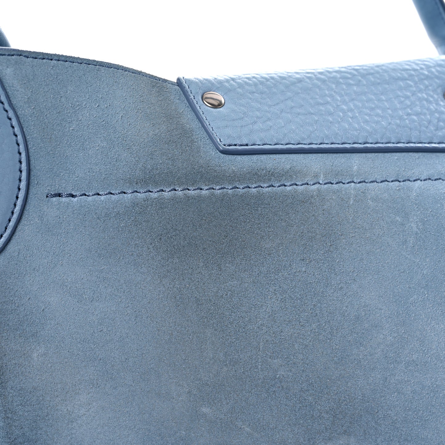 Suede Supple Grained Calfskin Medium Big Bag Slate Blue