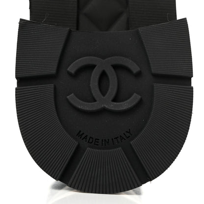 Chanel Calfskin Knit CC Short Boots 36.5 Black 8 of 9