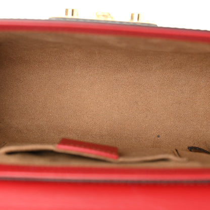 Gucci GG Supreme Monogram Calfskin Small Padlock Shoulder Bag Beige Hibiscus Red New Rosette 5 of 12