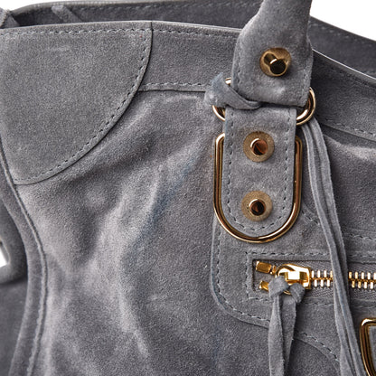 Balenciaga Baby Daim Suede Gold Metallic Edge Hardware City Gris Plomb 17 of 17