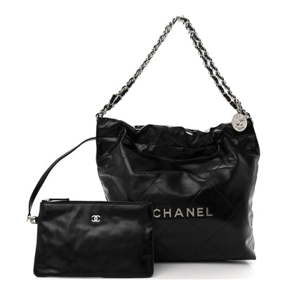 Chanel Shiny Calfskin Quilted Small Chanel 22 Black 3 of 12