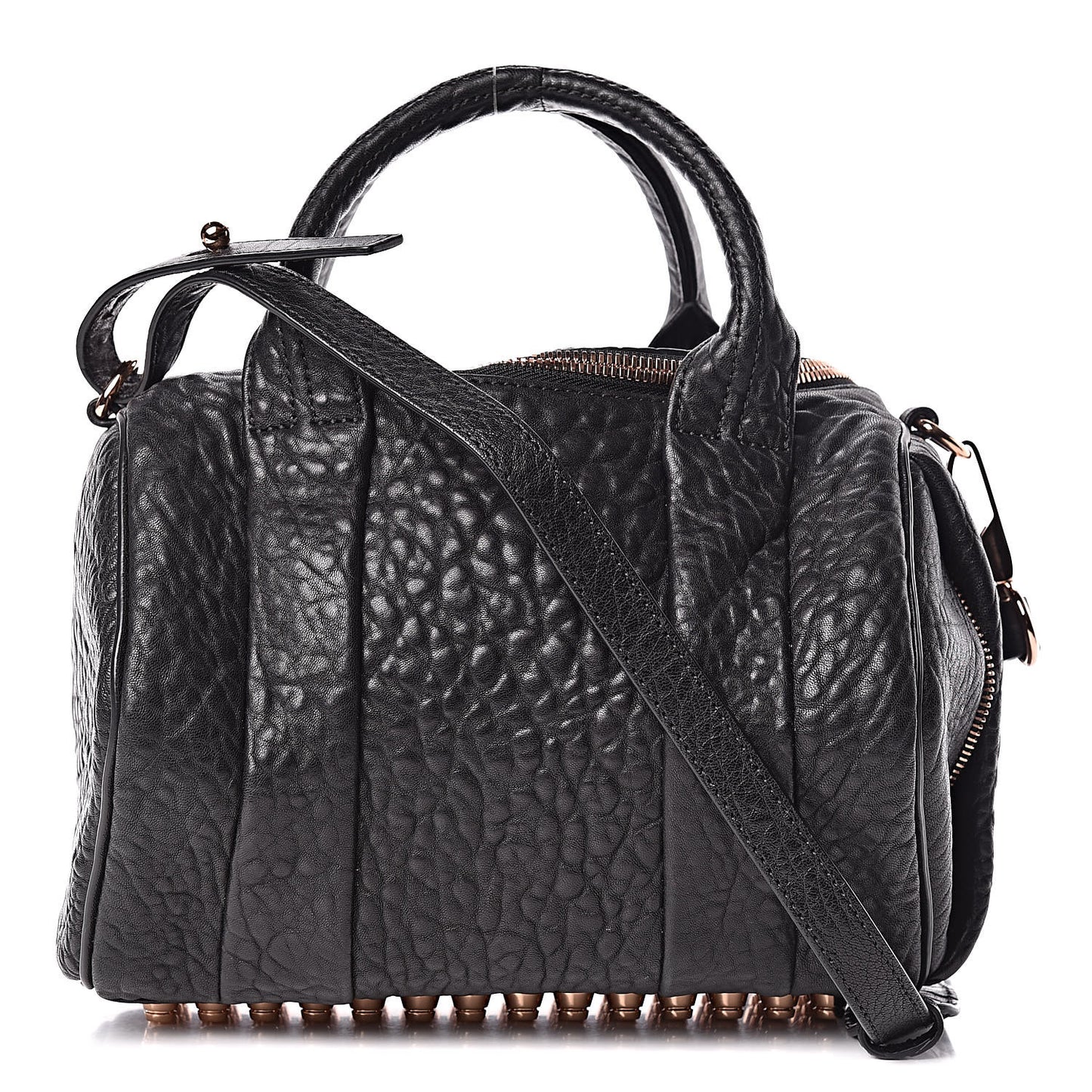 Pebbled Lambskin Rockie Black Rose Gold Hardware