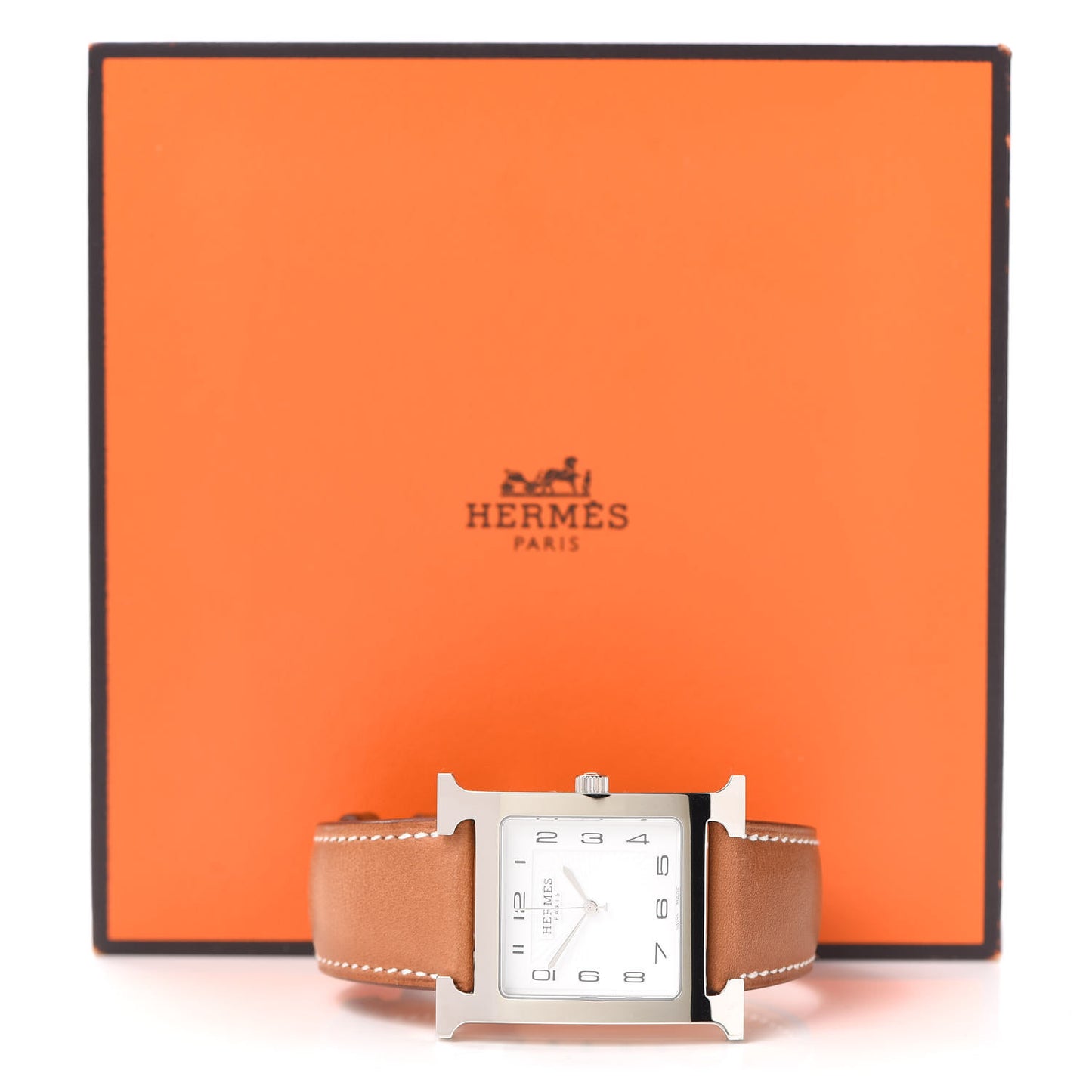 Stainless Steel Barenia 30.5mm Heure H Hour Quartz Watch Fauve