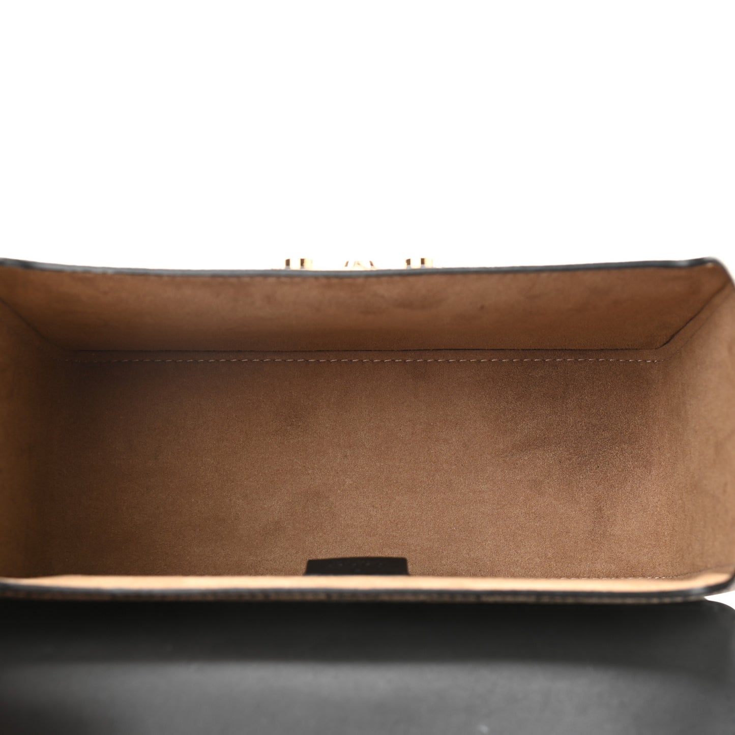 GG Supreme Monogram Small Padlock Bamboo Shoulder Bag Beige Black Cuir