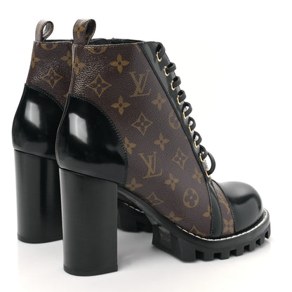 Louis Vuitton Patent Calfskin Monogram Star Trail Ankle Boots 40.5 Black 4 of 6