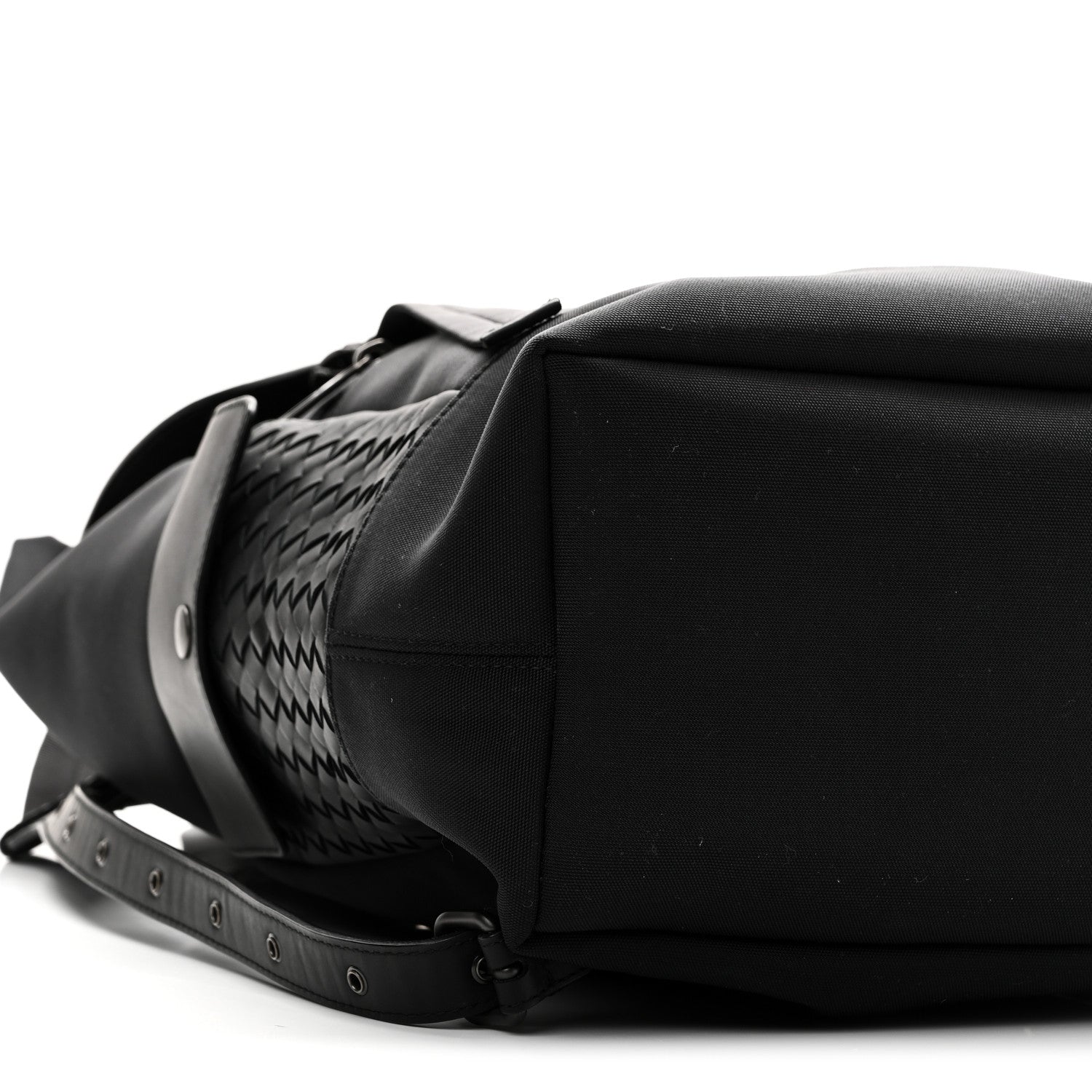 Bottega Veneta Canvas Calfskin Intrecciato Sassolungo Backpack Black 8 of 9