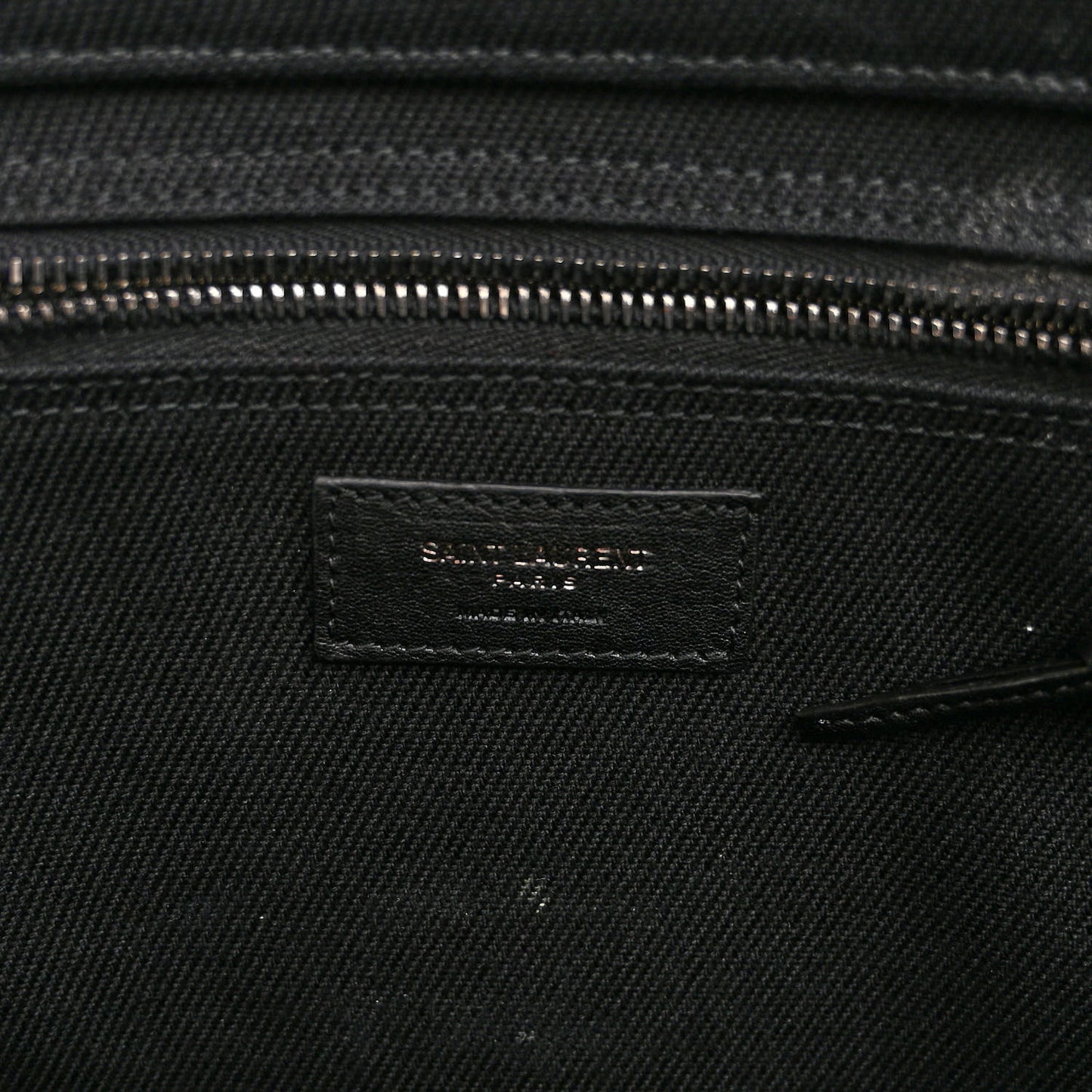 Linen Calfskin Rive Gauche Tote Black