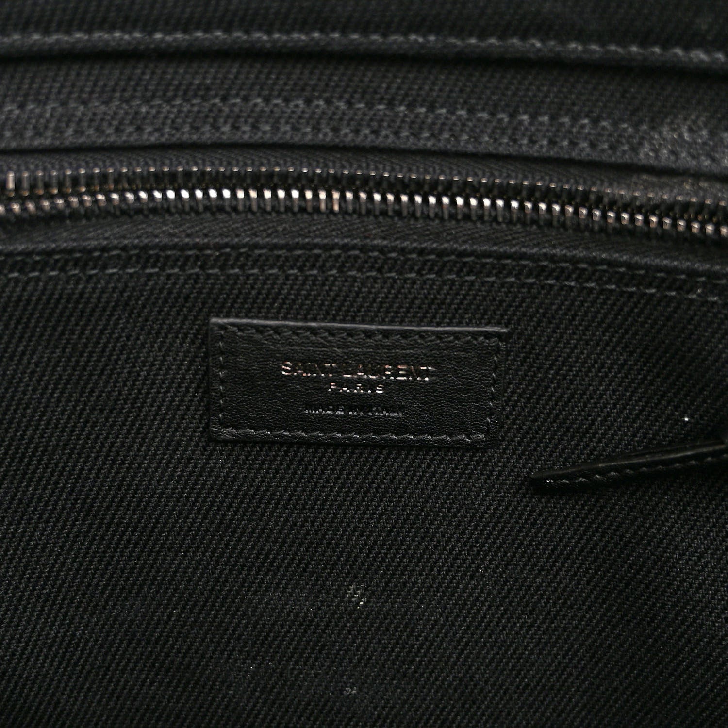 Saint Laurent Linen Calfskin Rive Gauche Tote Black 6 of 13
