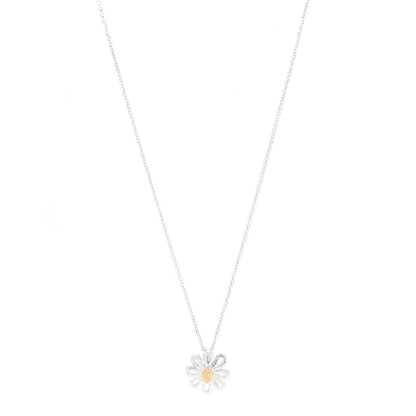 Tiffany Sterling Silver 18K Yellow Gold Daisy Pendant Necklace 1 of 7