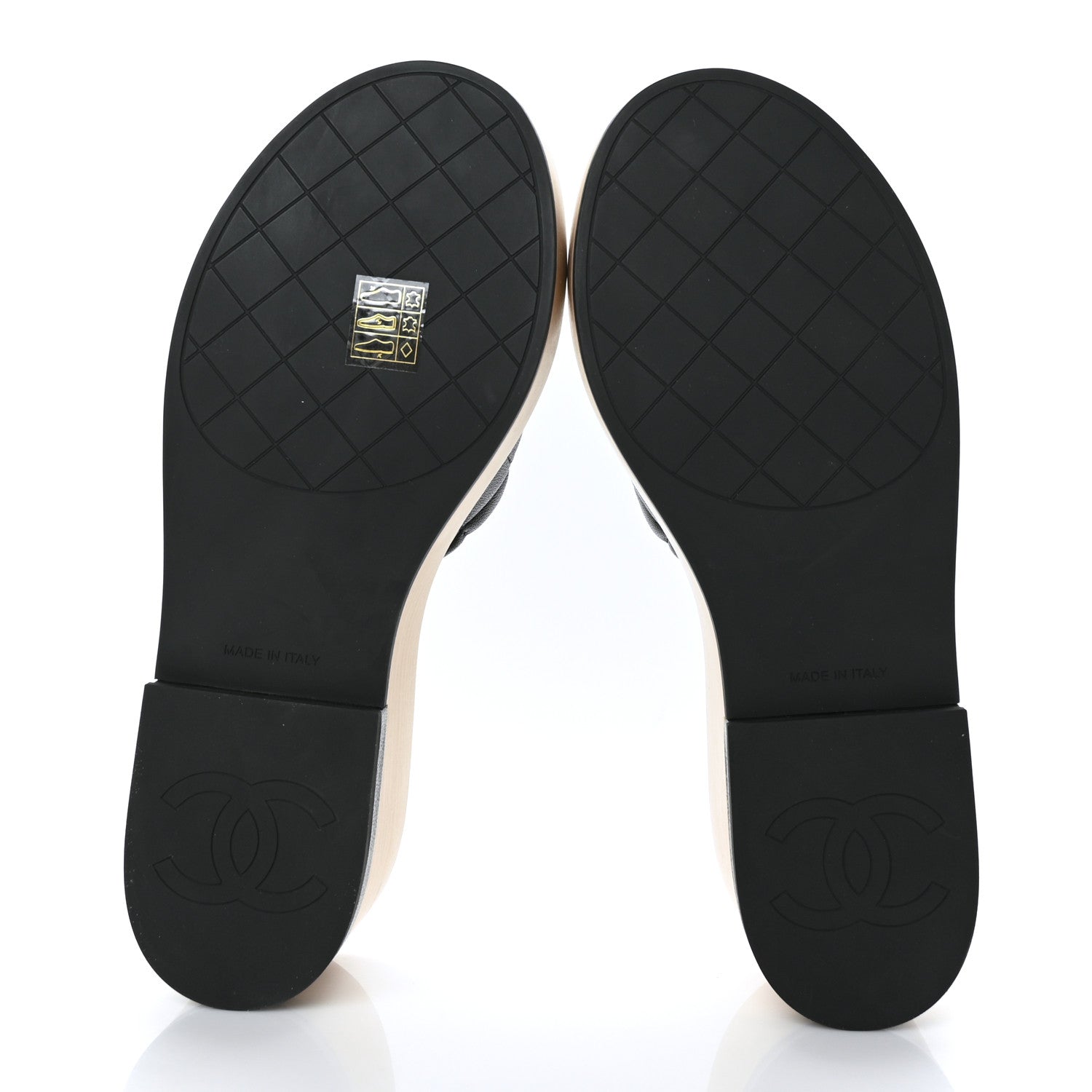 Chanel Lambskin Quilted CC Slip On Platform Sandals 41 Black 5 of 8