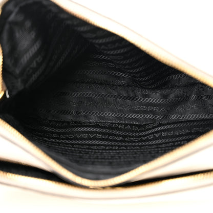Prada Vitello Daino Medium Double Zip Shoulder Bag White 6 of 14