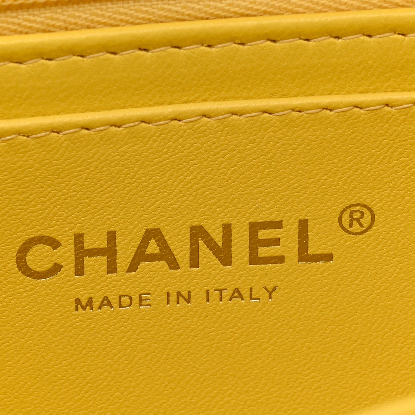 Lambskin Quilted Mini Rectangular Flap Yellow