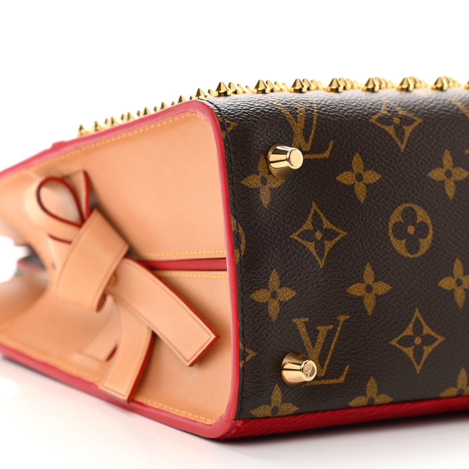 Louis Vuitton Monogram Calf Hair Spikes Iconoclasts Christian Louboutin Tote Red 11 of 15