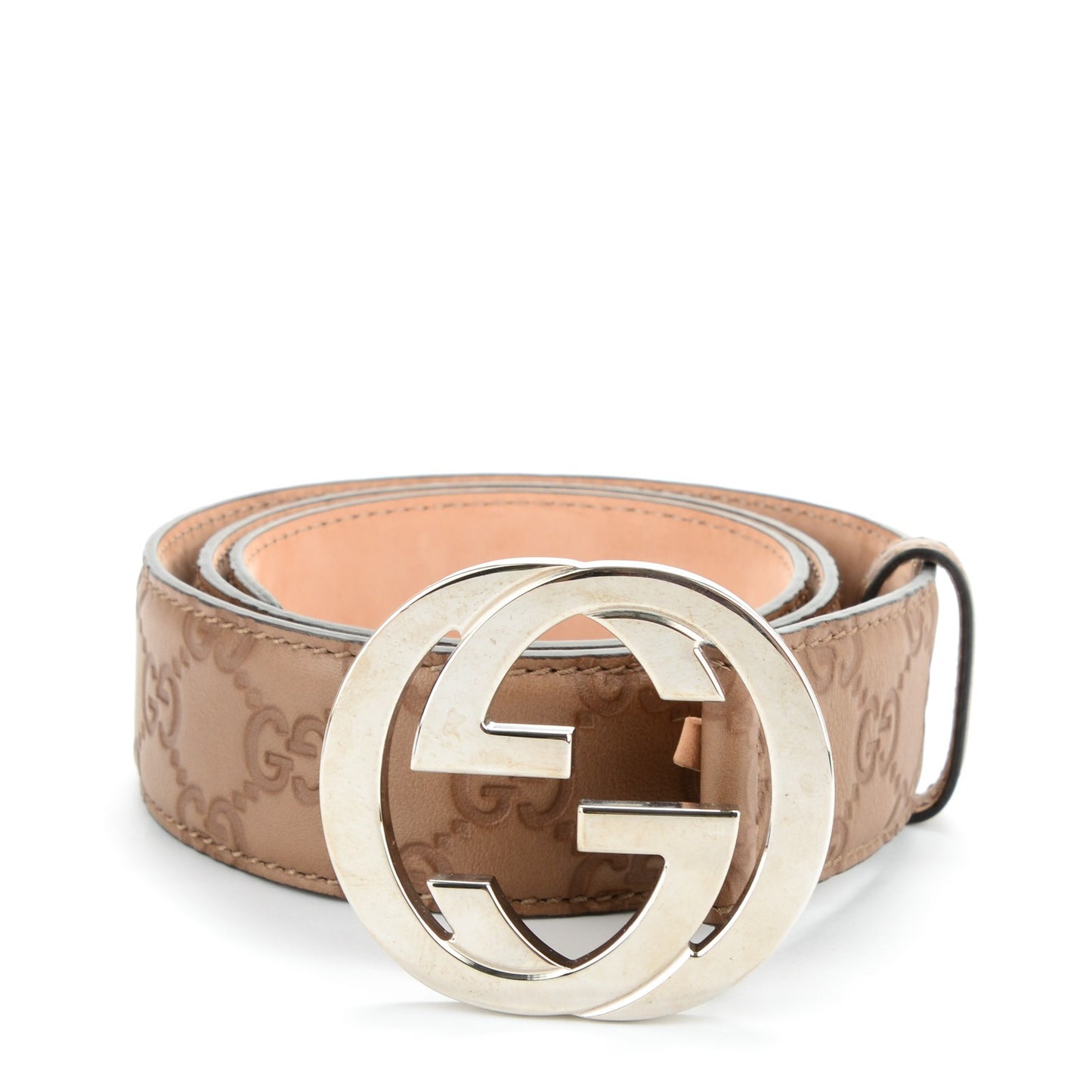 Guccissima Interlocking G Belt 85 34 Brown