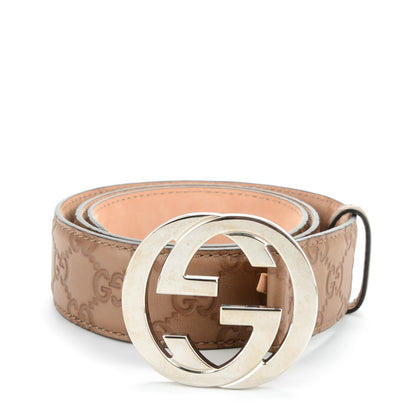 Gucci Guccissima Interlocking G Belt 85 34 Brown 1 of 5