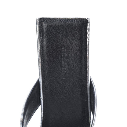 Balenciaga Calfskin Double Square Flat 60mm Sandals 39 Silver Black 7 of 9