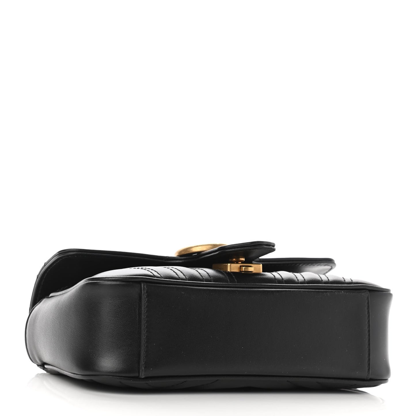 Calfskin Matelasse Mini GG Marmont Shoulder Bag Black