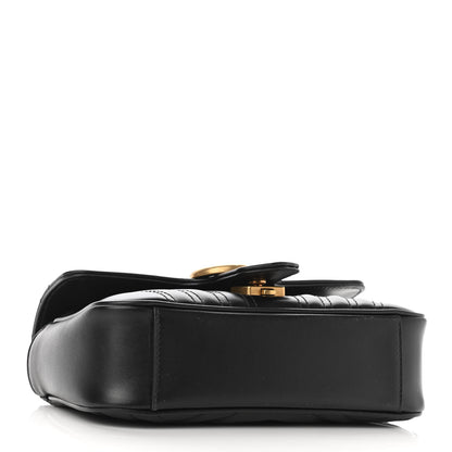 Gucci Calfskin Matelasse Mini GG Marmont Shoulder Bag Black 4 of 12