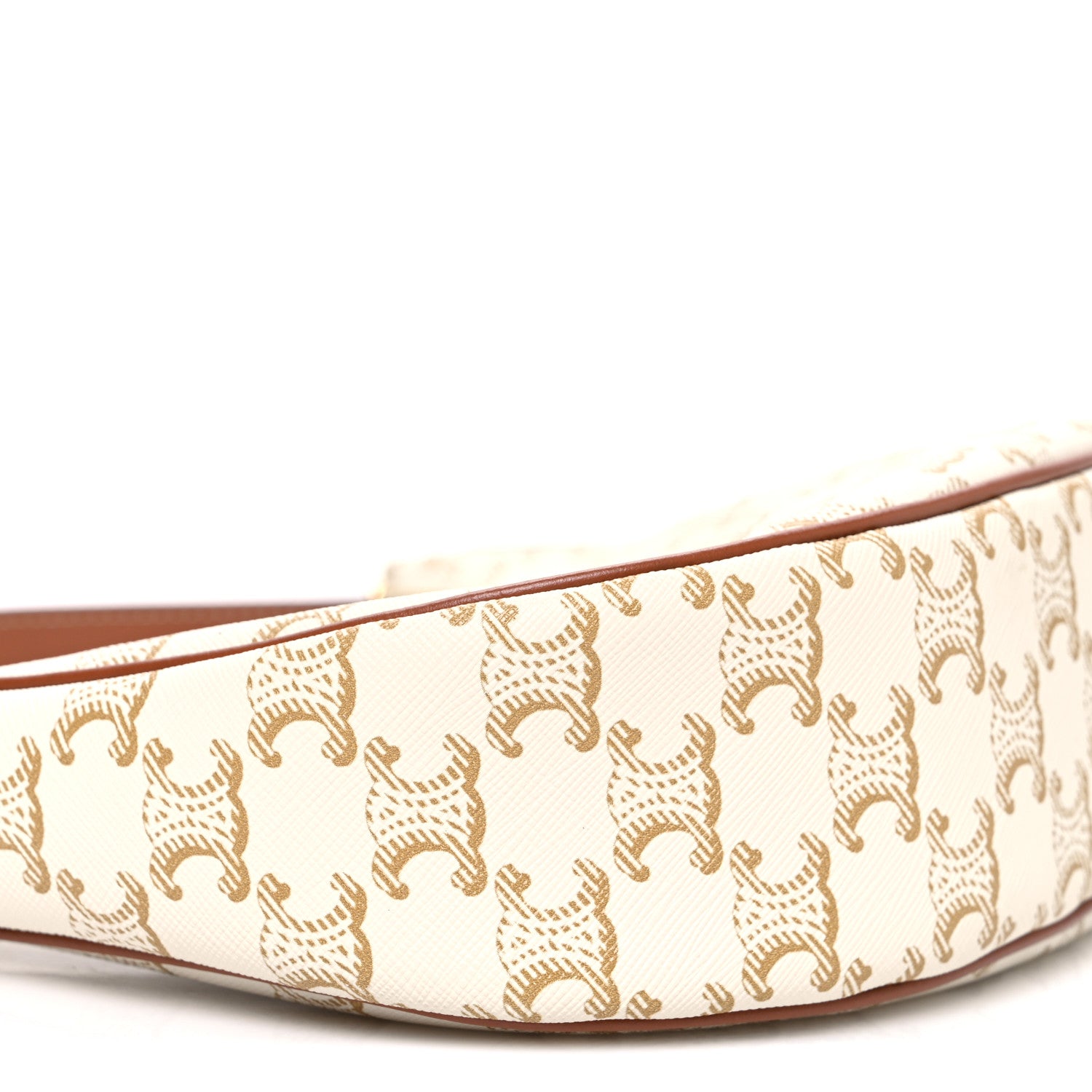 Celine Canvas Calfskin Ava Triomphe Shoulder Bag White 10 of 11